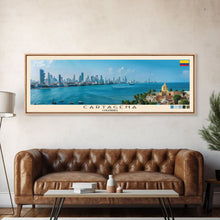 Cargar imagen en el visor de la galería, Cartagena, Colombia Panoramic Canvas Print, Cartagena, Colombia Painting, Colombia Art, Cartagena Travel Poster, Travel Art, Housewarming Gift