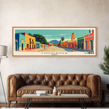 Cargar imagen en el visor de la galería, Chihuahua, Mexico Panoramic Canvas Print, Chihuahua, Mexico Painting, Mexico Art, Chihuahua Travel Poster, Travel Art, Vacation Gift