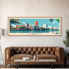 Load image into Gallery viewer, Curitiba, Brazil Panoramic Canvas Print, Curitiba, Brazil Painting, Brazil Art, Curitiba Travel Poster, Travel Art, Guest Room Painting