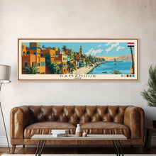 Load image into Gallery viewer, Damanhur, Egypt Panoramic Canvas Print, Damanhur, Egypt Painting, Egypt Art, Damanhur Travel Poster, Travel Art, Housewarming Gift