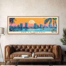 Load image into Gallery viewer, Dar es Salaam, Tanzania Panoramic Canvas Print, Dar es Salaam, Tanzania Painting, Tanzania Art, Dar es Salaam Travel Poster, Travel Art, Living Room Painting