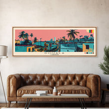 Load image into Gallery viewer, Douala, Cameroon Panoramic Canvas Print, Douala, Cameroon Painting, Cameroon Art, Douala Travel Poster, Travel Art, Vacation Gift