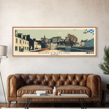 Load image into Gallery viewer, Dunfermline, Scotland Panoramic Canvas Print, Dunfermline, Scotland Painting, Scotland Art, Dunfermline Travel Poster, Travel Art, Living Room Painting
