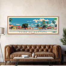 Carregar imagem no visualizador da galeria, Feira de Santana, Brazil Panoramic Canvas Print, Feira de Santana, Brazil Painting, Brazil Art, Feira de Santana Travel Poster, Travel Art, Guest Room Painting