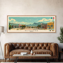 Load image into Gallery viewer, Reynosa, Mexico Panoramic Canvas Print, Reynosa, Mexico Painting, Mexico Art, Reynosa Travel Poster, Travel Art, Guest Room Painting
