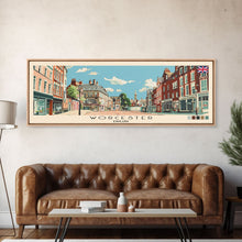 Load image into Gallery viewer, Worcester, England Panoramic Canvas Print, Worcester, England Painting, England Art, Worcester Travel Poster, Travel Art, Guest Room Painting