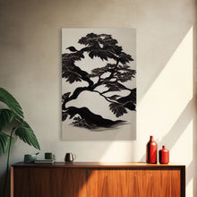 Load image into Gallery viewer, Black and White Bonsai Tree, Framed Canvas Print, Ready To Hang Framed Wall Art, Living Room Wall Hanging