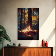 Carregar imagem no visualizador da galeria, Abstract Campfire Art, Framed Canvas Print, Ready To Hang Framed Wall Art, Living Room Wall Hanging