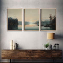 Carregar imagem no visualizador da galeria, Framed Canvas Wall Art Set of 3 Oil Painting Forest Tree Prints Minimalist Neutral Art Modern Farmhouse Wall Decor, Boho Art