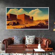 Carregar imagem no visualizador da galeria, Abandoned Art, 1940s Abandoned pueblo style villa, Wall Decor, Ready To Hang Framed Canvas Print, Oversize Wall Art