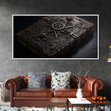 Carregar imagem no visualizador da galeria, A Book Of Spells Framed Canvas Print, Halloween Wall Art, Halloween Decor, Canvas Wall Art With Frame, Spellbook Art