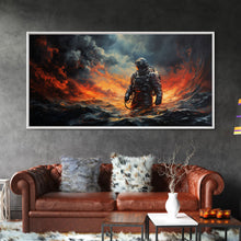 Carregar imagem no visualizador da galeria, Framed Canvas Print - Marooned - Astronaut Stranded on an Alien Planet, Scifi Wall Art, Science Fiction, Dystopian Space Travel Art