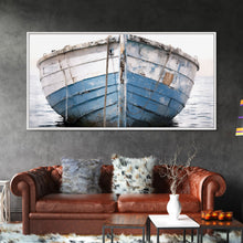 Load image into Gallery viewer, Boho Style Nautical Decor, Minimalist Art, Framed Canvas Print, Photograph Of An Old Wooden Ship, Beachhouse Decor, Wood Boat, Gift For Him