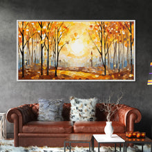Load image into Gallery viewer, Beautiful Fall Decor Framed Canvas Print, Autumn Decor, Fall Wall Art, Above Mantle Wall Art, Art For Mantle Wall Art