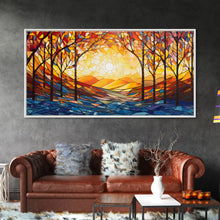 Carregar imagem no visualizador da galeria, Abstract Art Print, Botanical Art, Sunset Wall Art, Vibrant Art, Autumn Print, Fall Wall Art, Canvas Art Print, Wall Hanging, Panoramic Art