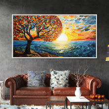 Load image into Gallery viewer, Mosaic Wall Art, Abstract Wall Art, Nature Wall Print, Sunset Art, Canvas Print, Wall Hanging, Panoramic Art, Kitchen Wall Art, Gift Ideas