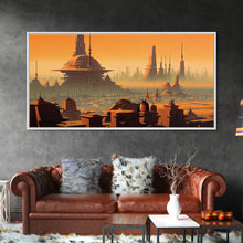 Carregar imagem no visualizador da galeria, Futuristic Alien Desert World, Scifi Art, Framed Canvas Print, Cool Wall Art