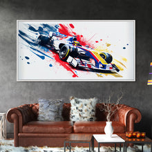 Carregar imagem no visualizador da galeria, Formula 1 Race Car Graffiti Art, Framed Canvas Print, Wall Art, Mancave Art, F1 Splatter Art