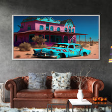 Carregar imagem no visualizador da galeria, Fallout Style Art, Atomic age, abandoned post apocalyptic, framed canvas print, cool wall art