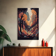 Load image into Gallery viewer, Autumn in the forest, a beautiful fall scene, framed canvas print