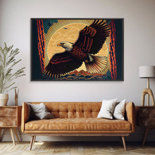 Load image into Gallery viewer, Bald eagle mural art, framed canvas print, framed wall art, cool bedroom wall decor