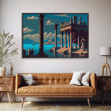 Load image into Gallery viewer, Ancient Roman Architecture, 8 bit pixel art, framed canvas print