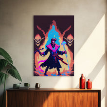 Carregar imagem no visualizador da galeria, Tabletop RPG pixel art, Human Necromancer Art, framed canvas print, framed game room decor