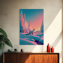 Carregar imagem no visualizador da galeria, Cute arctic fox art in the snow, framed canvas print