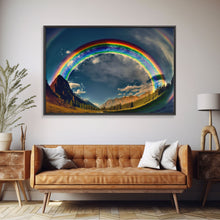 Carregar imagem no visualizador da galeria, Fish-Eye Rainbow, Yellowstone, Framed Canvas Print, beautiful rainbow nature art
