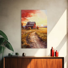 Load image into Gallery viewer, Barn Wall Art - Rustic Red Canvas Print - Farmhouse Chic Decor