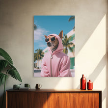 Cargar imagen en el visor de la galería, Chihuahua Wall Print, Dog Wall Art, Dog Sunglasses, Pink Hoodie, Funny Wall Art, Framed Wall Art, Framed Canvas, Wall Print, Wall Canvas