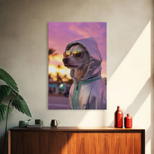 Cargar imagen en el visor de la galería, Chihuahua Wall Print, Dog Wall Art, Dog Sunglasses, Dog In Pink Hoodie, Funny Art, Framed Wall Art, Framed Canvas, Wall Print, Wall Canvas