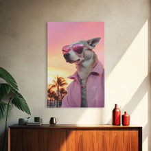 Cargar imagen en el visor de la galería, Chihuahua Wall Print, Dog Wall Art, Dog Sunglasses, Dog In Pink Jacket, Funny Art, Framed Wall Art, Framed Canvas, Wall Print, Wall Canvas