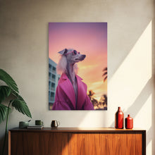 Carregar imagem no visualizador da galeria, Afghan Hound Wall Print, Dog Wall Art, Dog Sunglasses, Dog In Pink Suit, Funny Art, Framed Wall Art, Framed Canvas, Wall Print, Wall Canvas