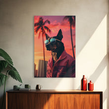 Cargar imagen en el visor de la galería, Chihuahua Wall Print, Dog Wall Art, Dog Sunglasses, Dog In Pink Jacket, Funny Art, Framed Wall Art, Framed Canvas, Wall Print, Wall Canvas