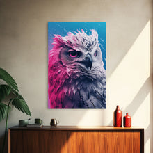 Load image into Gallery viewer, Bird Wall Print, Animal Art Print, Animal Portrait, Pink Art, Wildlife Art, Owl Art, Framed Wall Art, Framed Canvas, Wall Print, Wall Canvas