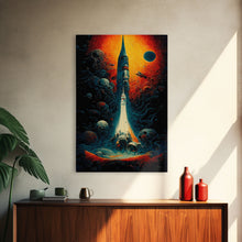 Load image into Gallery viewer, Cosmic Horror Space Exploration Poster Canvas Print, Scifi Wall Art, ready to hang wall art