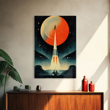 Carregar imagem no visualizador da galeria, Art Deco Style Spaceship, Space Exploration, Science Fiction / SciFi Canvas Print, Ready to Hang Wall Art