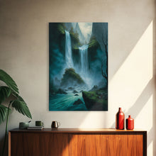 Carregar imagem no visualizador da galeria, Fantasy Waterfall Oil Painting Canvas Print, Framed Canvas Art, Living Room Wall Decoration