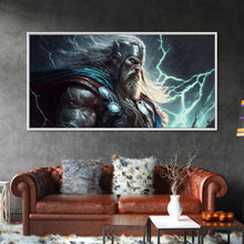 Load image into Gallery viewer, Thor God of Thunder, Framed Canvas Print, Norse Mythology Art, Fantasy Art