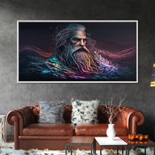 Carregar imagem no visualizador da galeria, Aegir, God Of The Sea, Framed Canvas Print, Norse Mythology, Norse Art, Living Room Wall Art