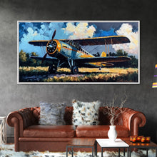 Carregar imagem no visualizador da galeria, Aeroplane Art, Antique Airplane Painting Canvas Print, Framed Canvas Art, Above Sofa Art, Gift for RC Plane Pilot, Airplane Art