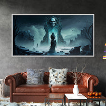 Load image into Gallery viewer, Doorway to Niflheim, Land of Mist and the Dead, Norse Mythology Fantasy Art, Framed Canvas Print, Fantasy Decor