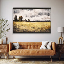 Load image into Gallery viewer, Early American Style Landscape Art | Primitive Farmhouse Decor | Framed Canvas Print | Wall Art | Wall Decor | Office Art | Muted Art