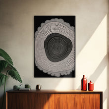 Carregar imagem no visualizador da galeria, Framed Canvas Print Wall Art, Grunge Forest Tree Rings, Abstract Illustrations, Modern Art, Nordic Decor for Bedroom, Tree Cross Section