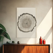 Carregar imagem no visualizador da galeria, Framed Canvas Print Wall Art Pastel Grunge Wood Tree Rings Abstract Illustrations Minimalist Modern Art Boho Decor Framed Canvas Print