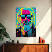 Carregar imagem no visualizador da galeria, Businessman Odin Pop Art Movie Poster Art, Norse Mythology, Wall Art, Framed Canvas Print, Futuristic Portrait of Odin, WPAP Style