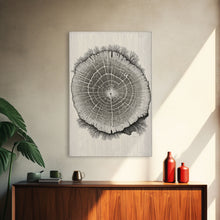 Carregar imagem no visualizador da galeria, Framed Canvas Print Wall Art, Grunge Forest Tree Rings, Abstract Illustrations, Modern Art, Nordic Decor for Bedroom, Tree Cross Section