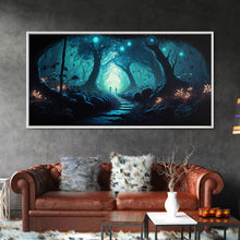 Load image into Gallery viewer, Beautiful Fantasy Art, Framed Canvas Print, Moonlit Forest Floor Fantasy Concept Art