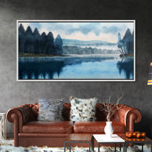 Load image into Gallery viewer, Blue Lake Art | Framed Canvas Print | Blue Lake Painting | Lake House Decor | Guest Room Landscape Painting | Waldo Lake Painting